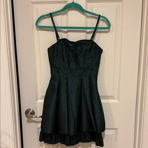 Divided Dark Green Mini Dress